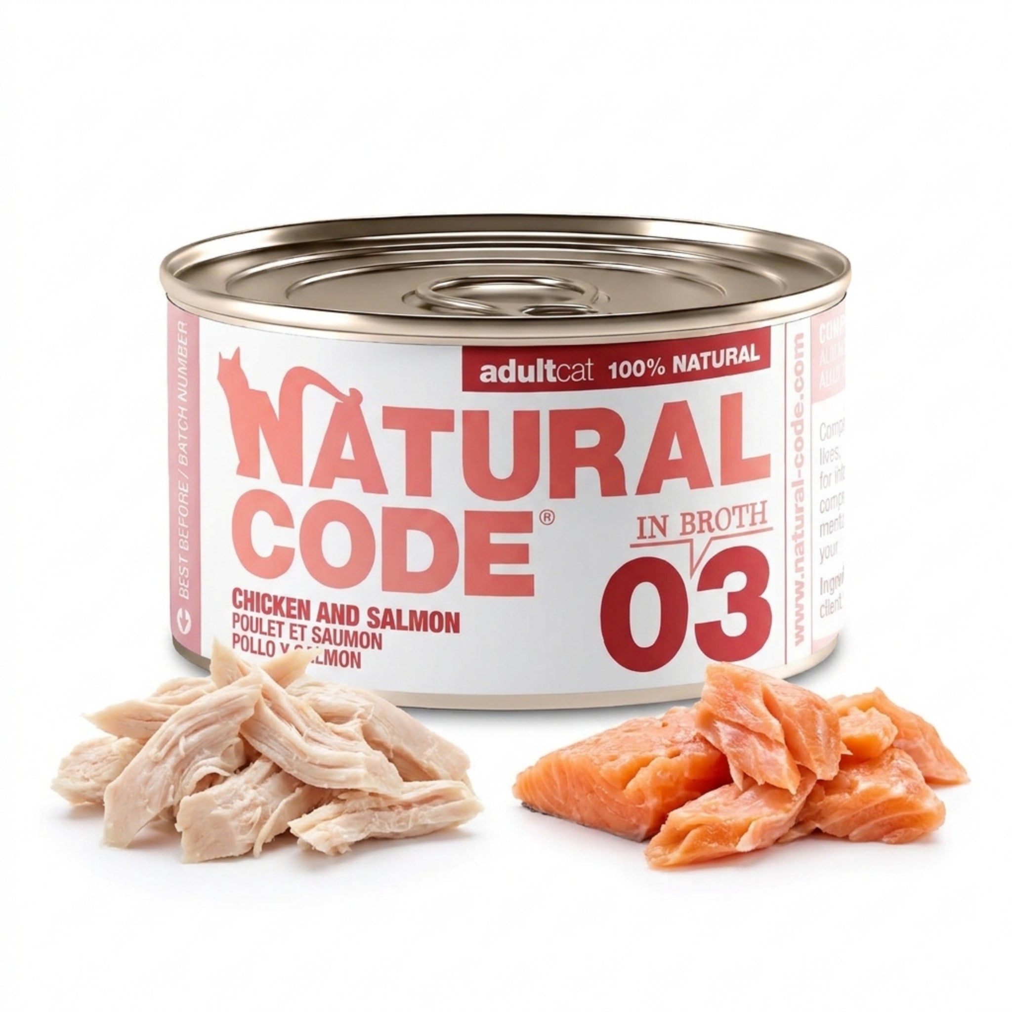 Chicken & Salmon in Broth for Adult Cats High Protein Wet Cat Food
