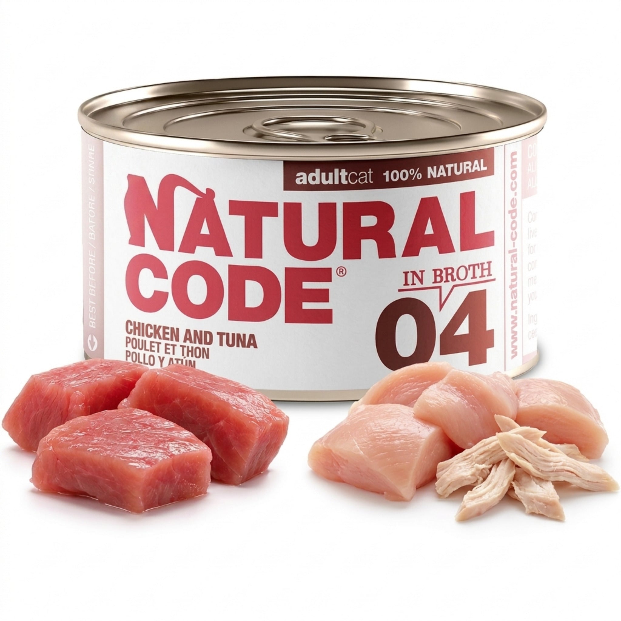Chicken & Tuna in Broth for Adult Cats High Protein Wet Cat Food