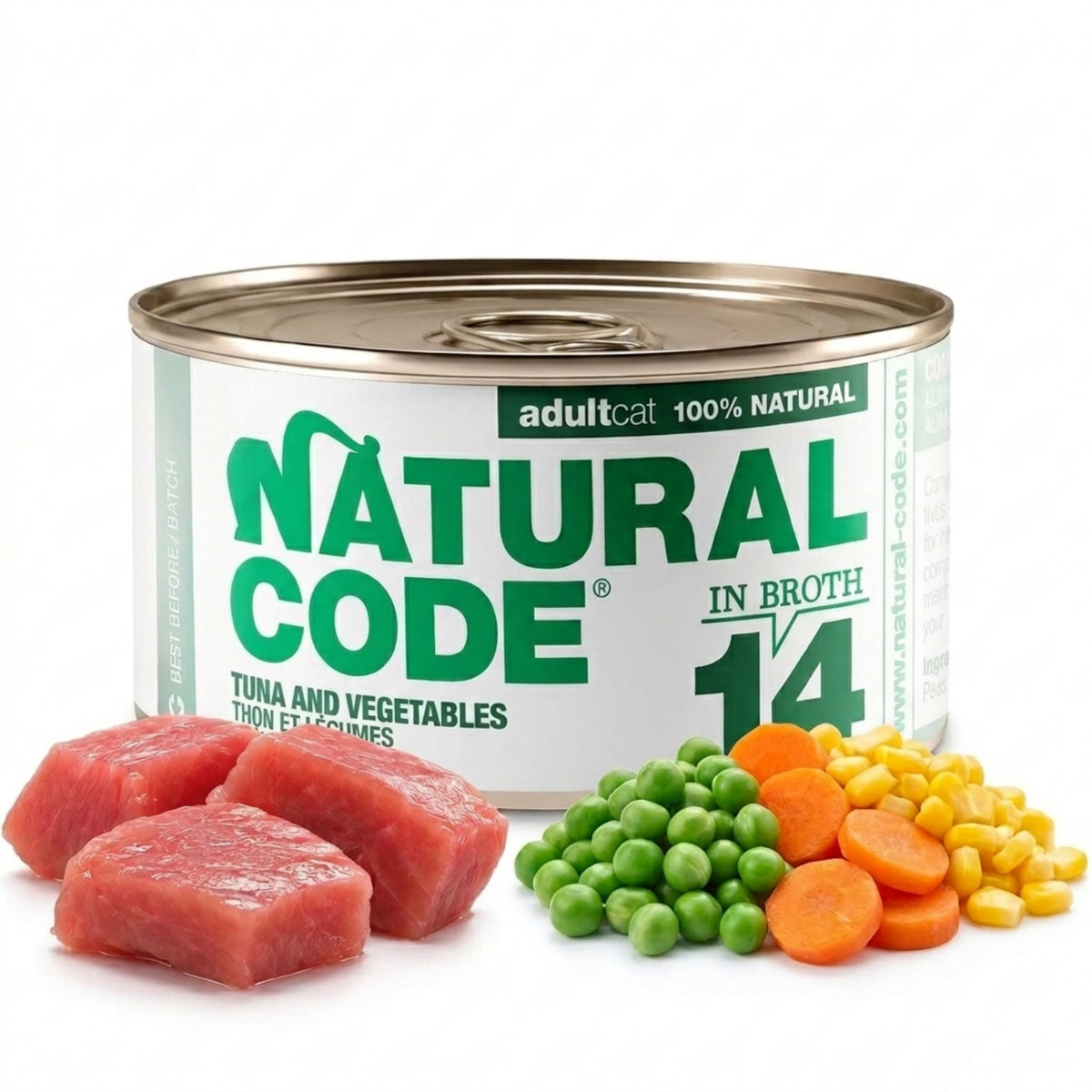 Tuna and Vegetables in Broth for Adult Cats High Protein Wet Cat Food