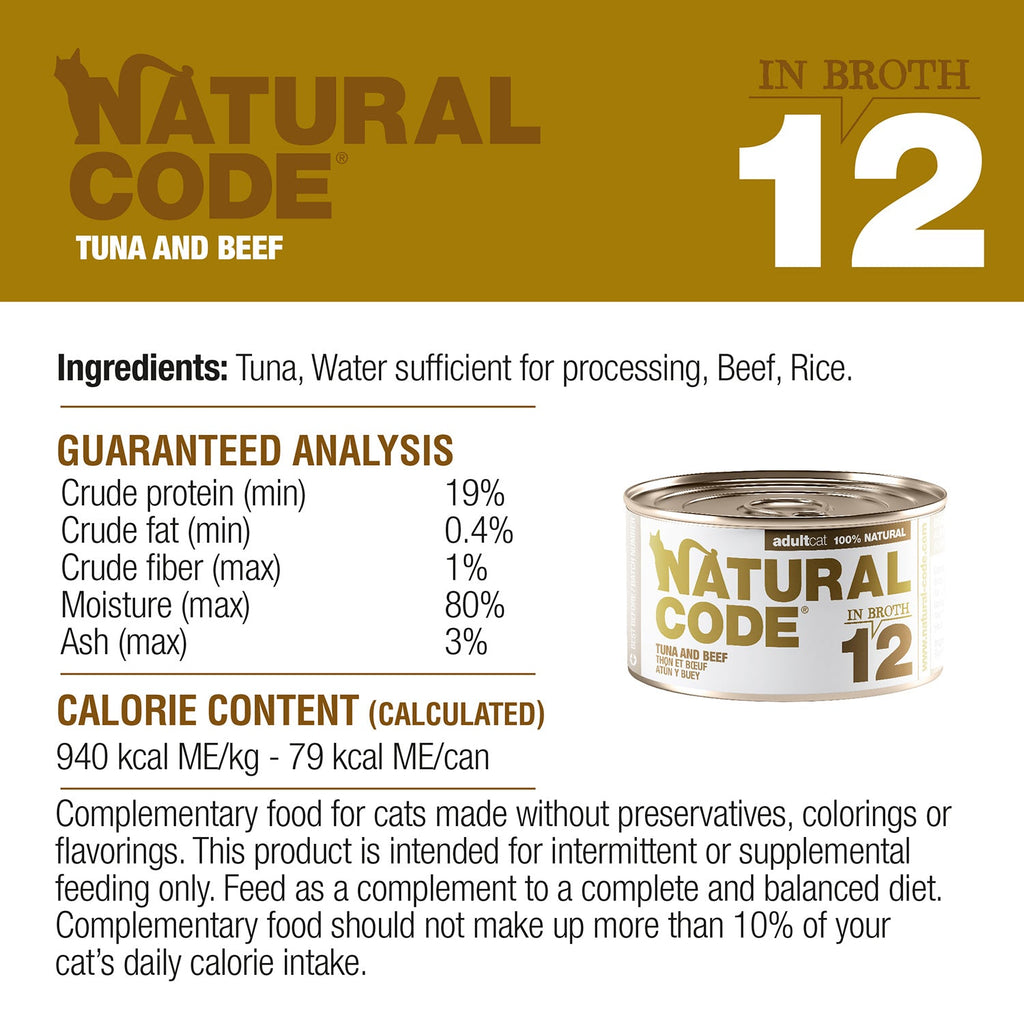 Tuna and Beef in Broth for Adult Cats High Protein Wet Cat Food