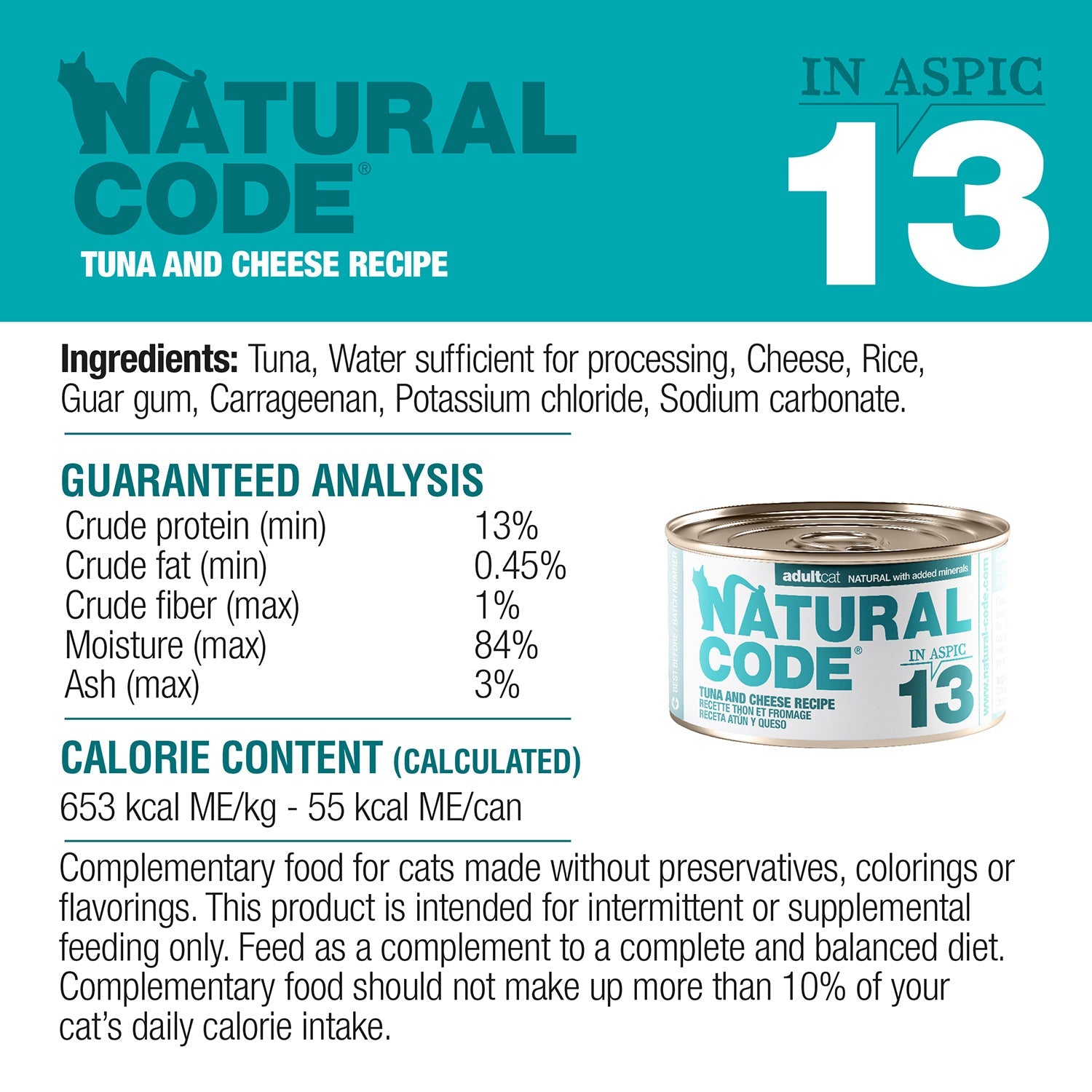 Tuna and Cheese in Jelly for Adult Cats High Protein Wet Cat Food