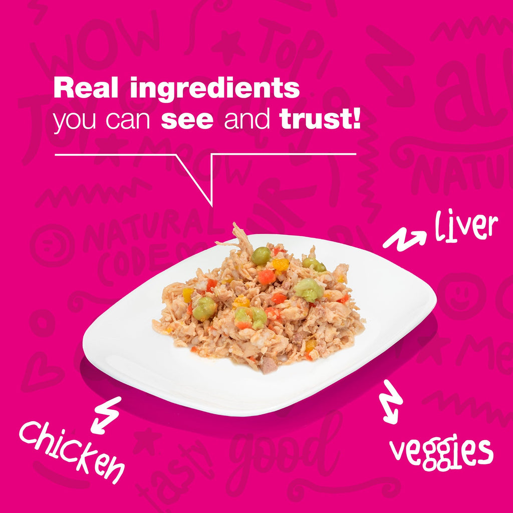 Chicken, Vegetables and Liver in Broth for Adult Cats High Protein Wet Cat Food